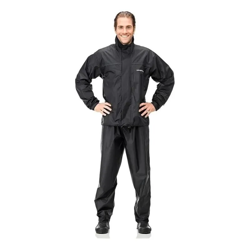 Capa De Chuva Motoqueiro Nylon Com Gola Pant Preto M