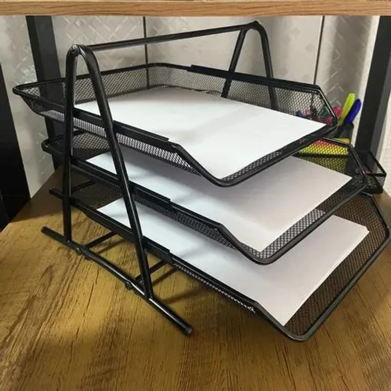 Suporte Organizador De Documento Papel A4 3 Bandejas