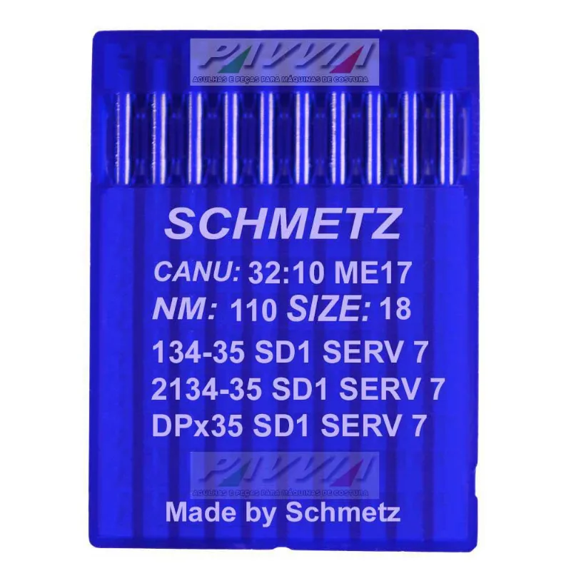 Agulha Schmetz 134-35 Sd 1 Serv 7 110/18 100 Unidades