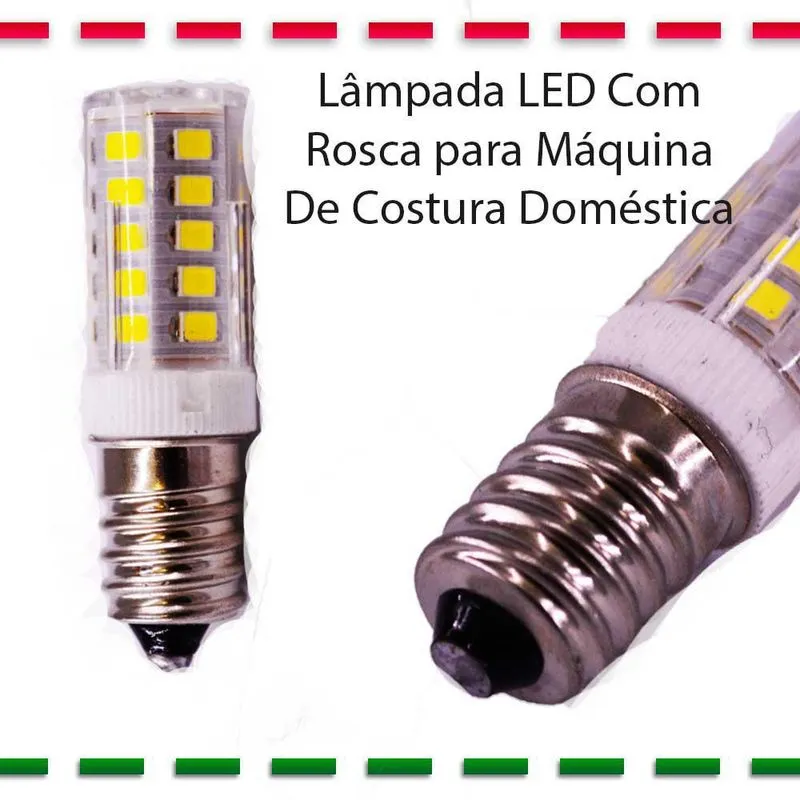 Lâmpada Led De Rosca E14 Para Máquina De Costura Doméstica