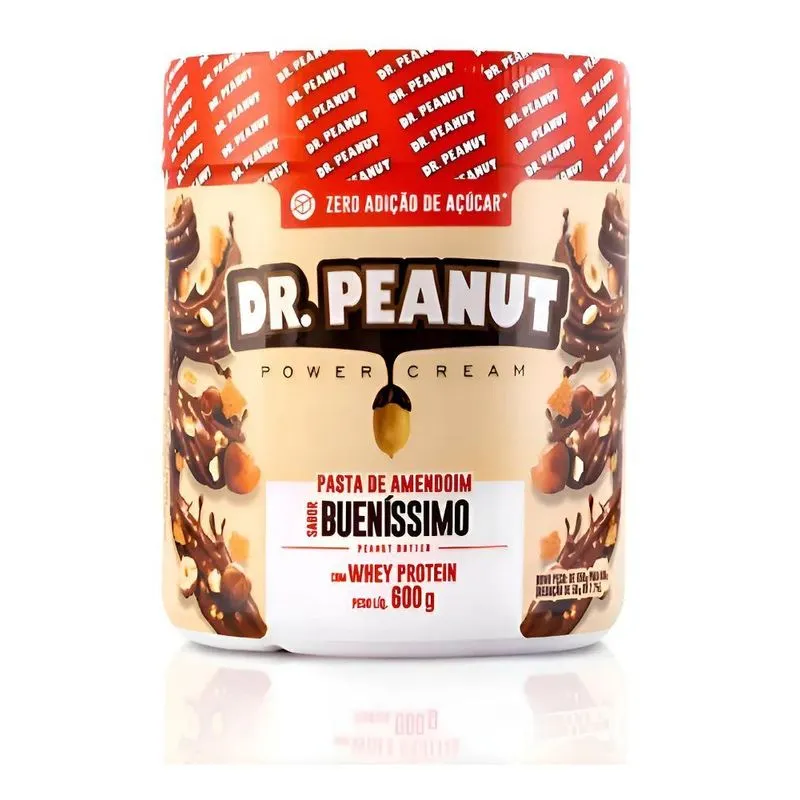 Pasta De Amendoim Com Whey Protein Bueníssimo 600g Dr Peanu