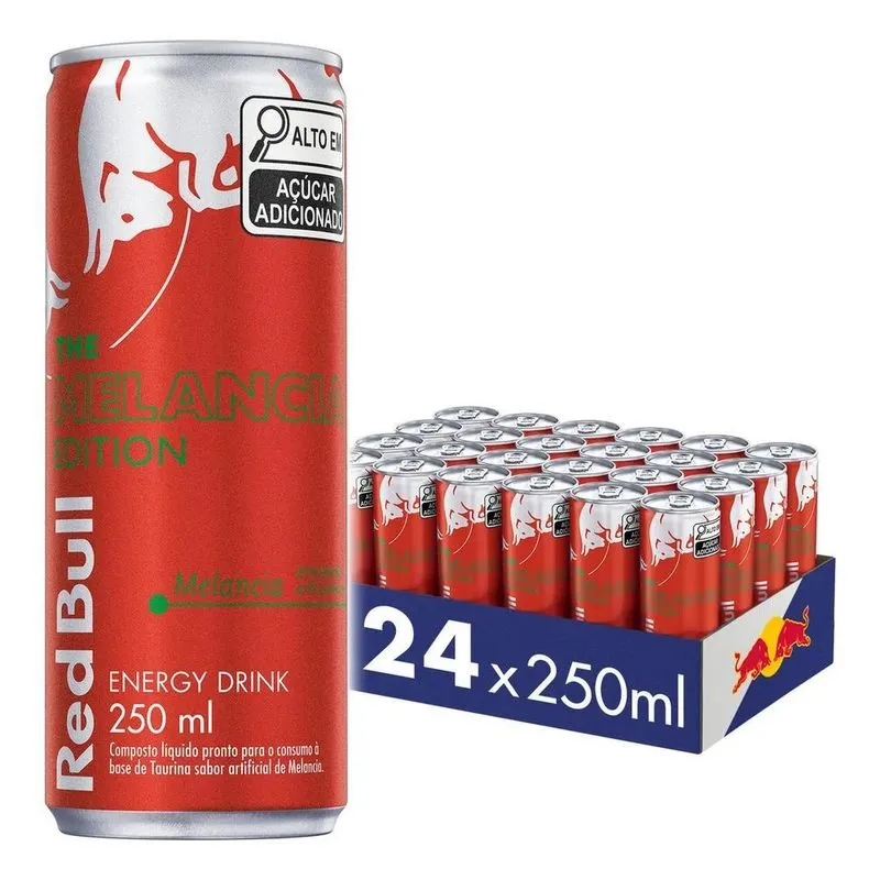 Caixa De 24 Latas Red Bull Energético, Sabor Melancia, 250ml