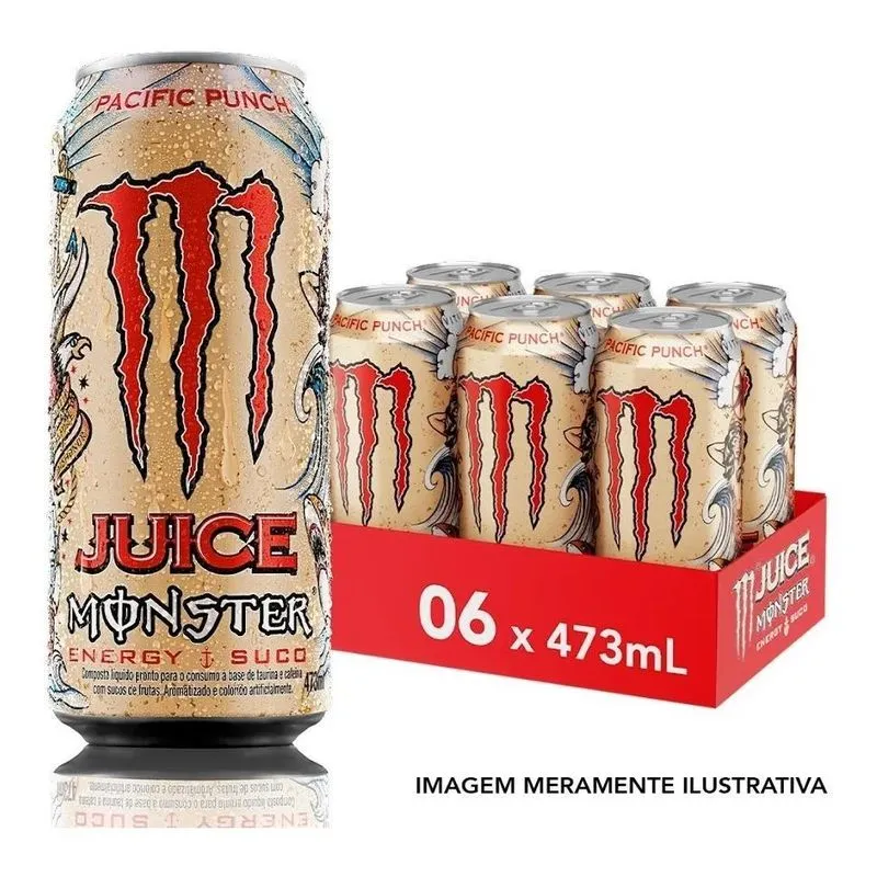 Energético Monster Pacific Punch Frutas Lata 473ml Pack 6 Un