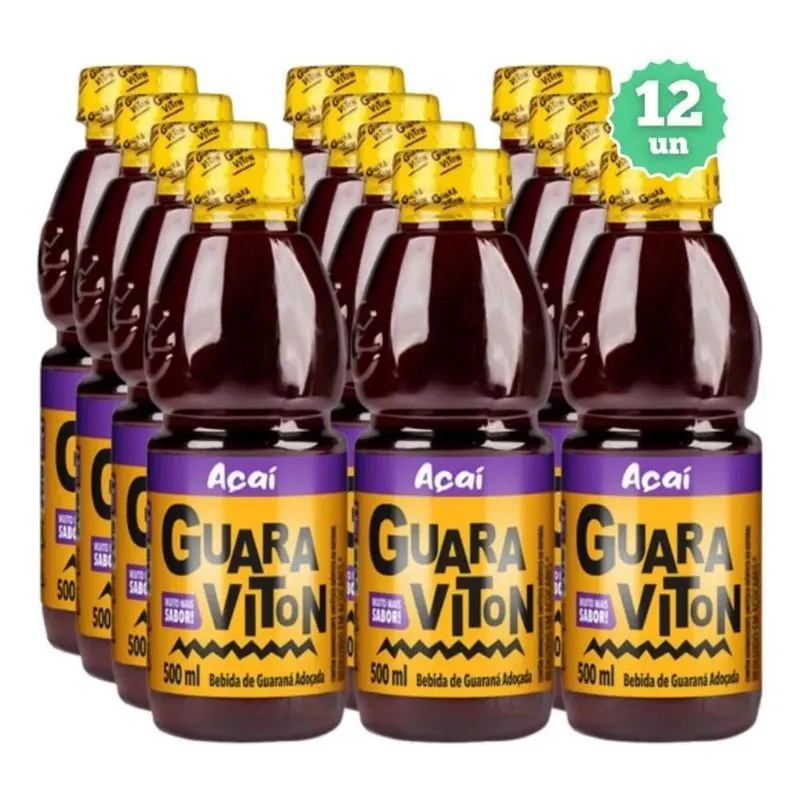 Bebida De Guaraná Guaraviton Açai 500ml Pack C/12 Unidades