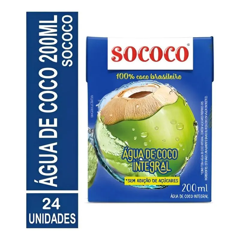 Água De Coco Sococo 200ml - 24 Unidades
