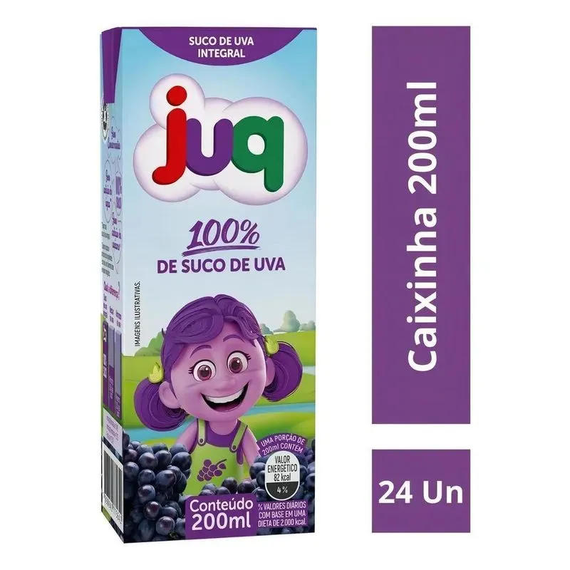 Suco De Uva Integral Juq 200ml Caixa C/24 Un