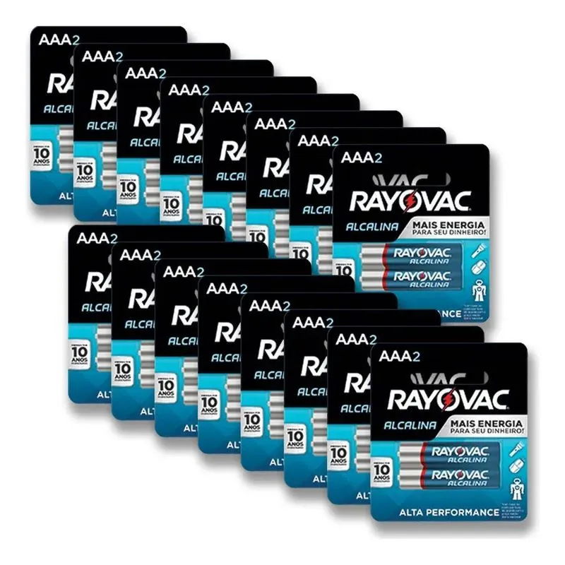 Rayovac Alcalina Aaa 32 Pilhas 3a 16 Cartelas Com 2 Pilhas P