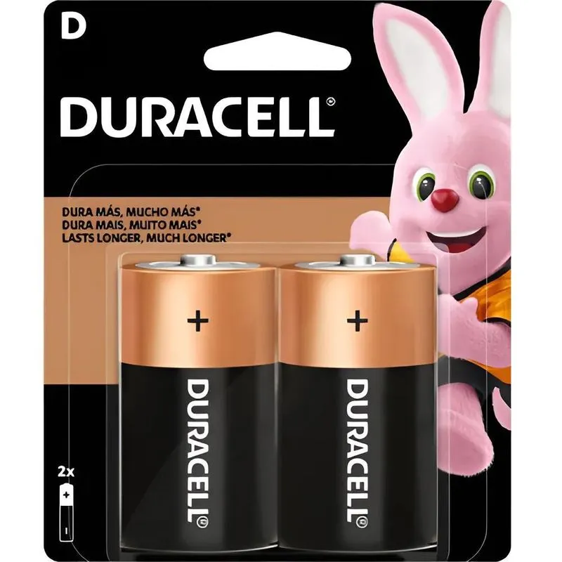 Pilha Alcalina Duracell Tipo D - 2 Unidades