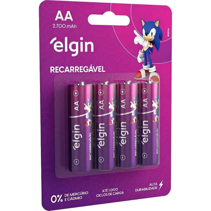 Pilhas Recarregável Aa 2700mah (blister C/4) Elgin