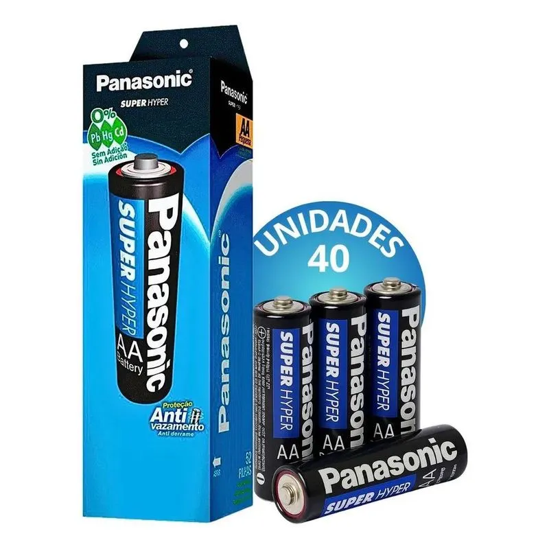 Pilha Panasonic Super Hyper Aaa Cilíndrica C/40