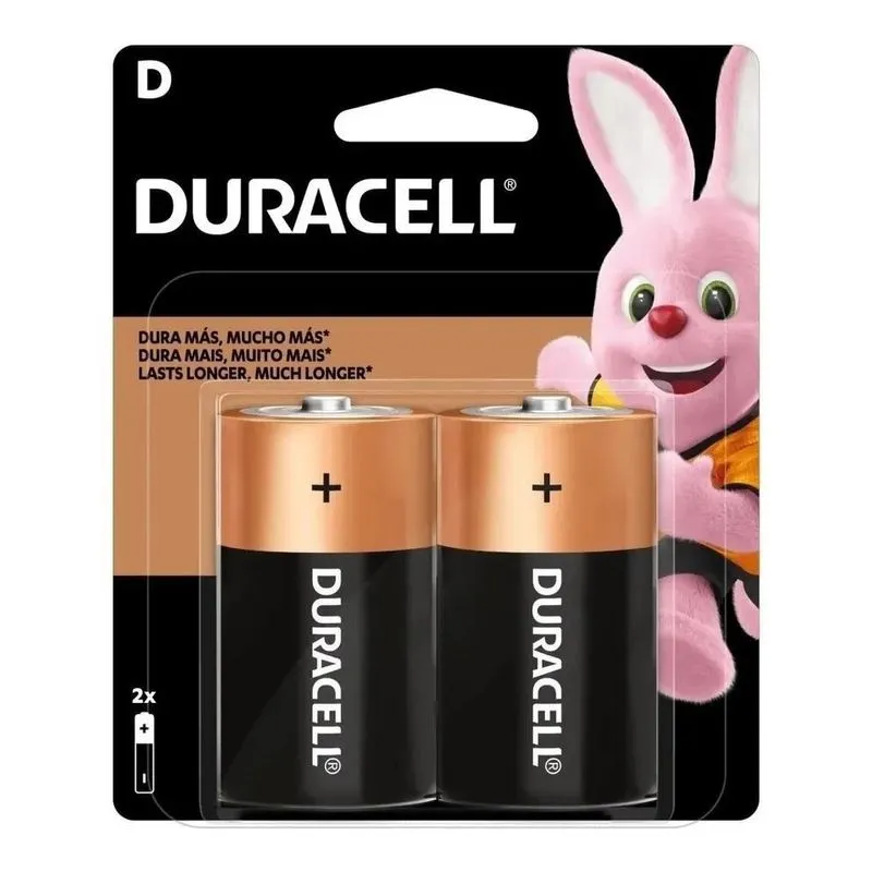 Pilha D Grande Duracell Alcalina 1,5v / C 2 Unidades