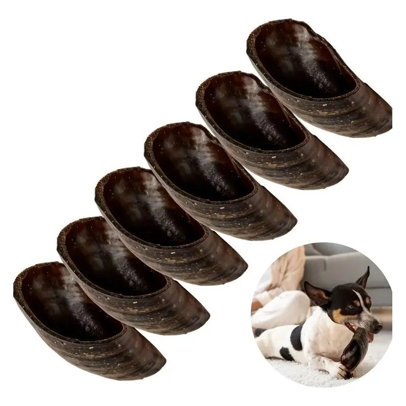 5x Kit Mordedor Pet Natural 6un Casco De Boi Para Caes Bovi