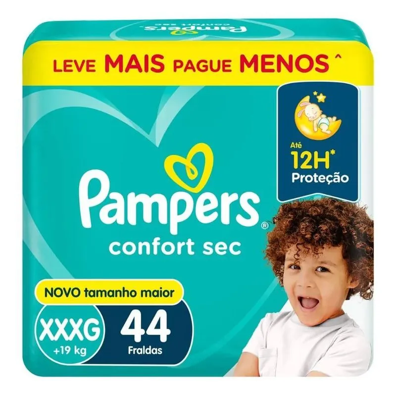 Fralda Pampers Confort Sec Xxxg Com 44un