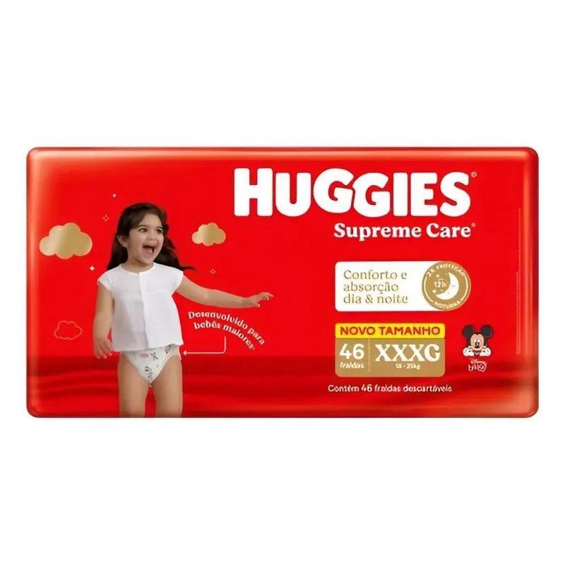 Fralda Huggies Supreme Care Xxxg Proteção Noturna 46 Uni