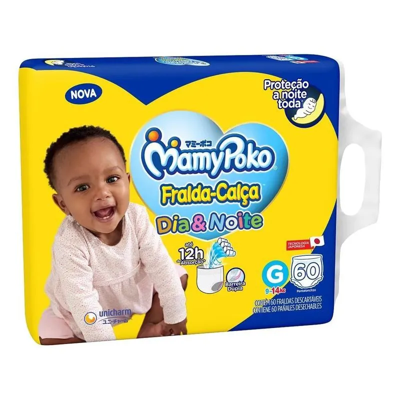 Fralda Calça Mamypoko Dia&noite Giga G 60 Unidades