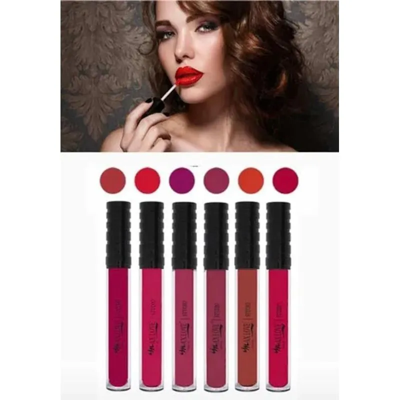 10x Kit Batom Líquido 30h Max Love Tons Com Vermelh
