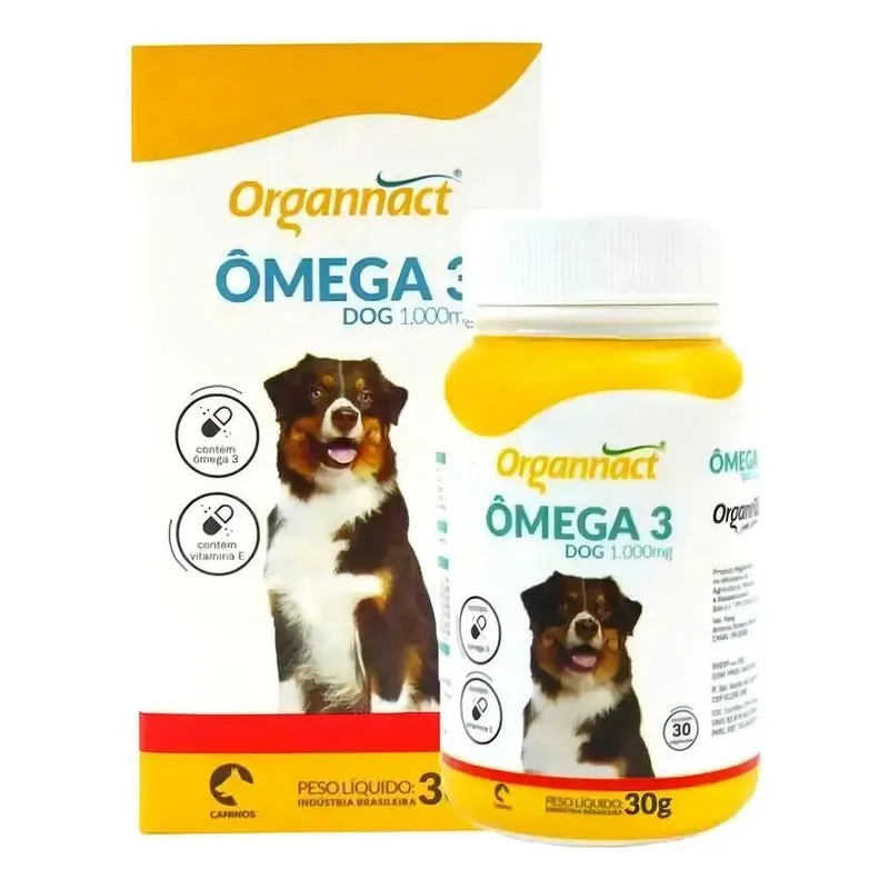 5x Suplemento Ômega 3 Dog 1000mg 30 Comprimidos Organnact