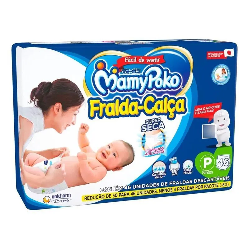 Fraldas Mamypoko Super Seca Calça P X 46 Unidades