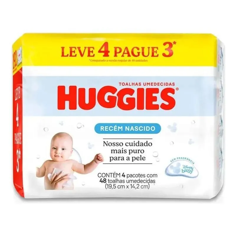 Huggies Recém-nascido - 48 - Kit - 4 - 1