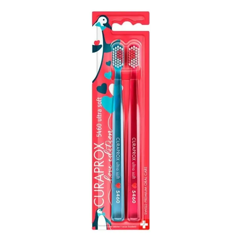 Escova Dente Curaprox Duo Love 5460 Ultra Macia - 2 Unidades