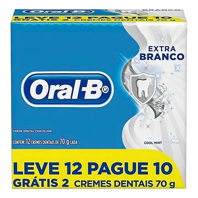 Pasta De Dentes Oral-B Extra Branco Em Creme Sem Glúten Paco
