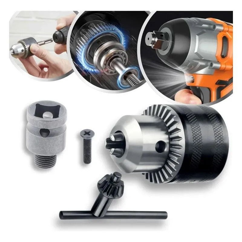 Kit Mandril Chave 1/2 Rosca 1,5-13mm + Adaptador De Impacto