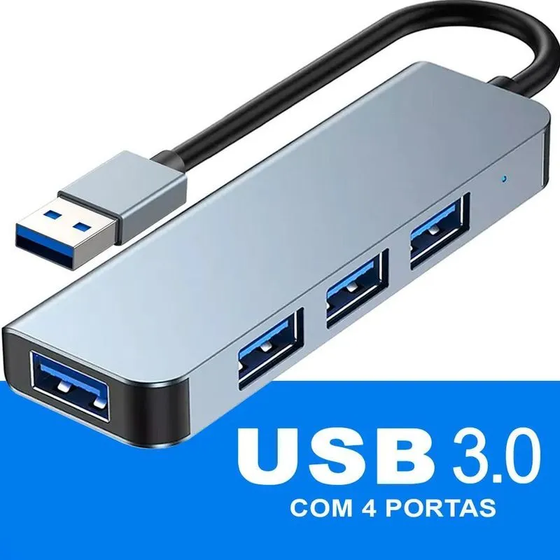 Hub Usb 4 Portas Usb 3.0 5 Gbps Extensor Adaptador Computado