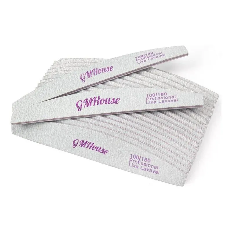 3x Kit 20 Lixas Bumerangue Lavável 100/180 Unha De Gel