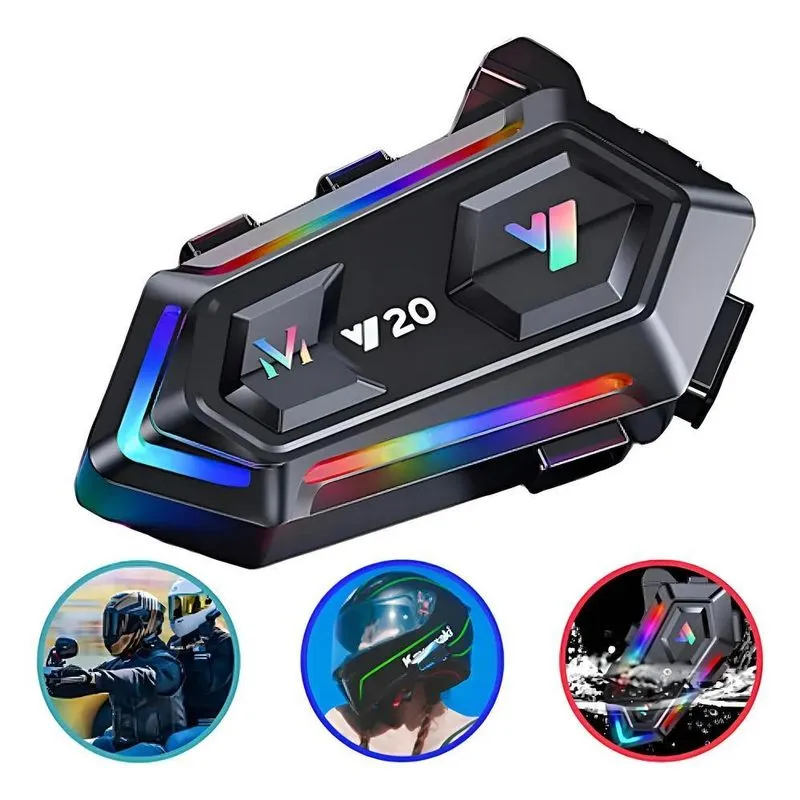 Gllai Intercomunicador Para Capacete Bluetooth 5.2 Ip67 Som