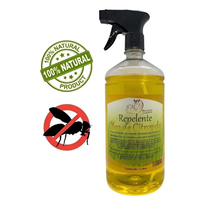 Óleo De Citronela Puro Repelente Natural Cavalos Cachorro 1l