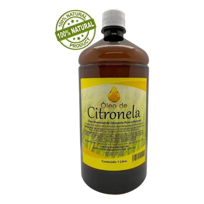 Óleo Essencial De Citronela 1 Litro (Puro E Natural) Óleo D