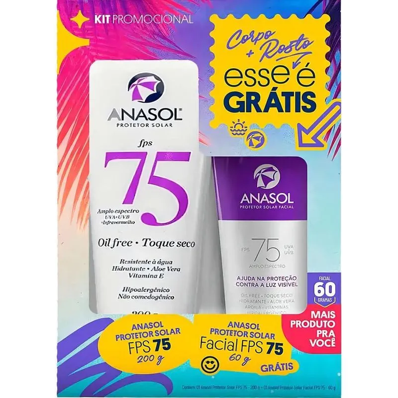 Kit Protetor Corporal Fps75 200g + Protetor Facial 60g - Ana