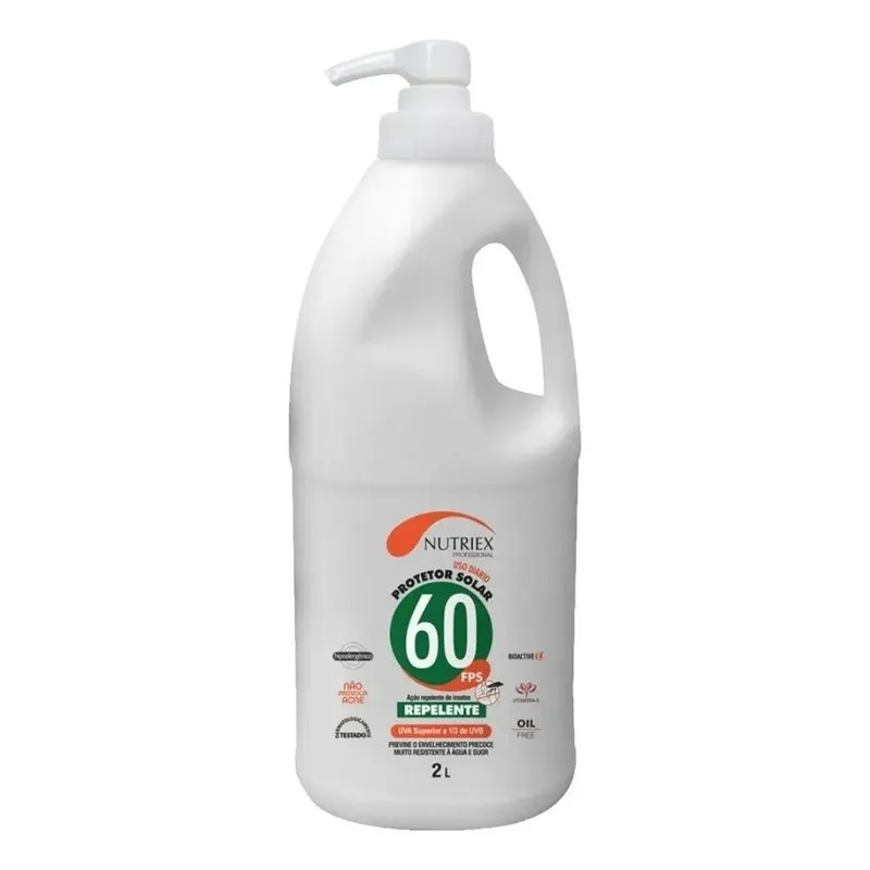 Protetor Solar FPS 60 Com Repelente 2 Litros Bombona Nutriex