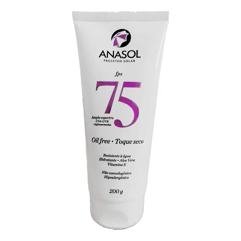 Protetor Solar Fps75 - Loção Toque Seco 200g - Anasol