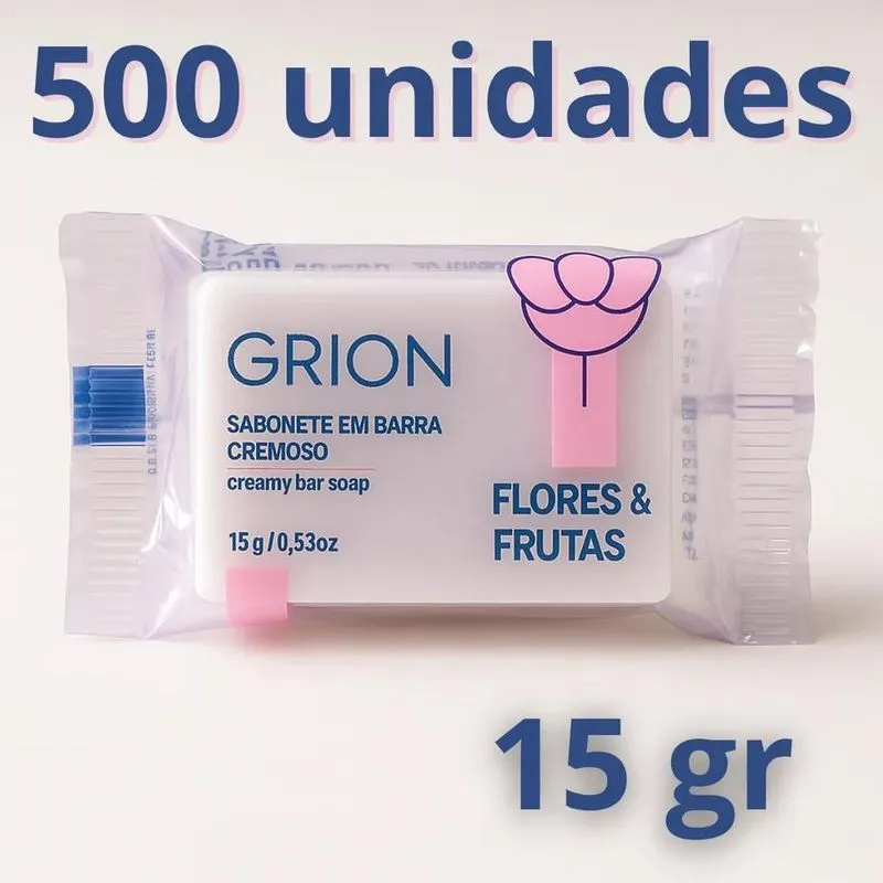 500 Mini Sabonete 15g Hidratante Grion Flores E Frutas