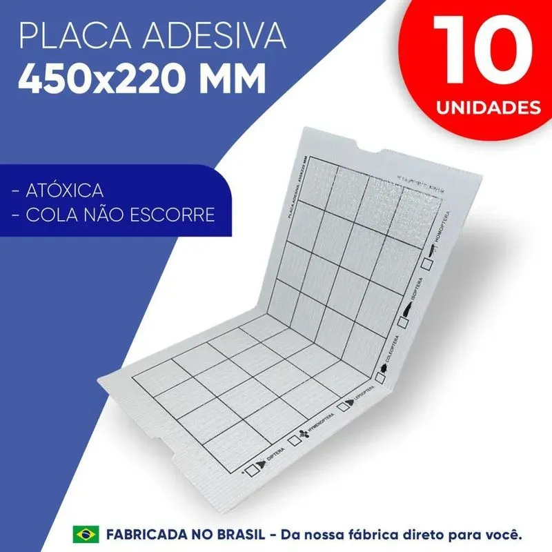2x 10 Placas Adesivas Refil 450x220m Pega Mosca Mosquito Ins