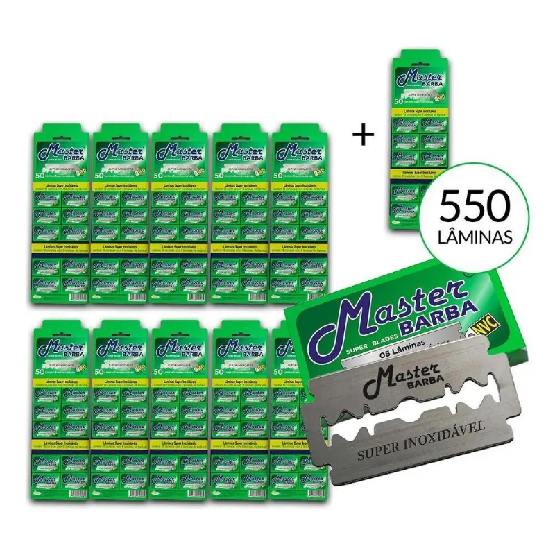 Lâmina Master Barba Superbarba Cartela Com 500 Laminas