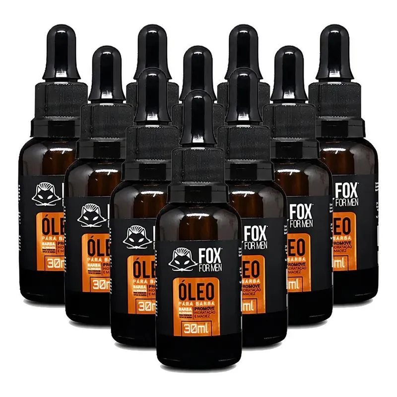 Fox For Men Kit 10 Oleo Para Barba 30ml Hidrata E Am