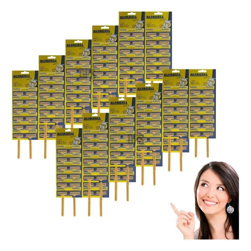 Kit 10 Cartelas Aparelho De Barbear 2 Lâminas 240 Un