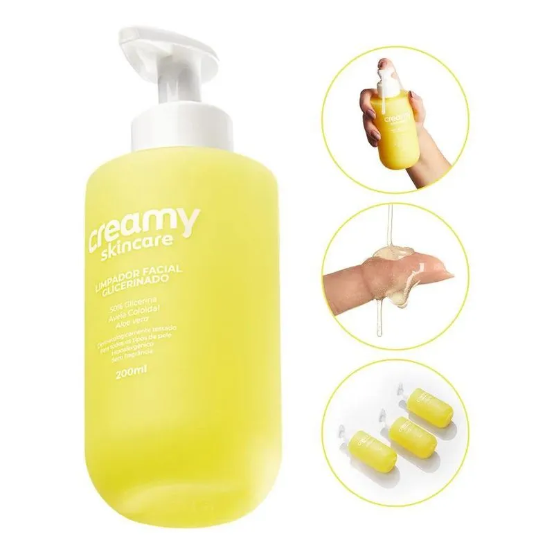 Creamy Skincare Limpador Facial Glicerinado 200ml Limpeza