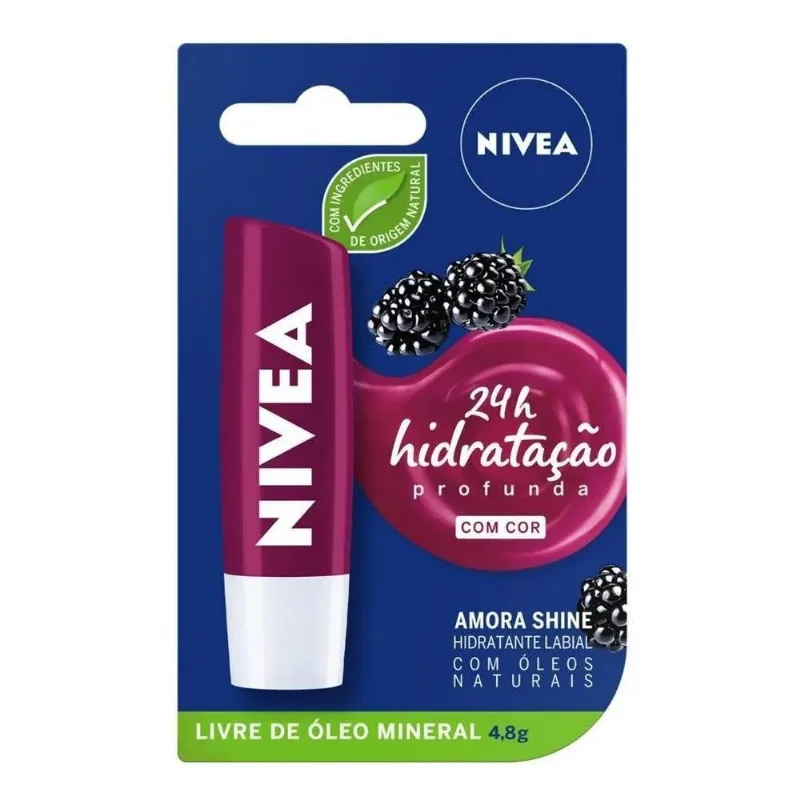 10x Nivea Hidratante Labial Amora Shine 4,8 G
