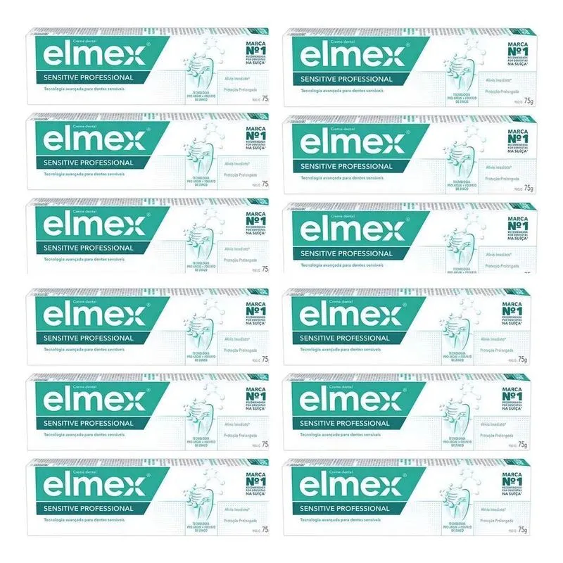 Kit Creme Dental Elmex Sensitve Professional75g 12 Unidades