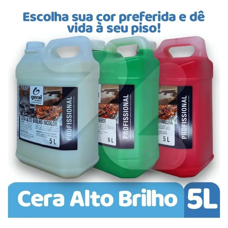 Cera Alto Brilho Pisos Madeira Ardósia Laminado - 5 Litros