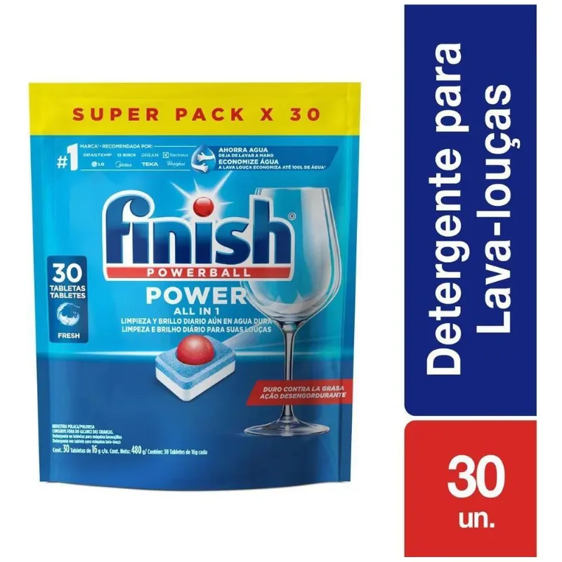 Detergente Para Lava Louças Em Tabletes Finish Com 30 Unidad