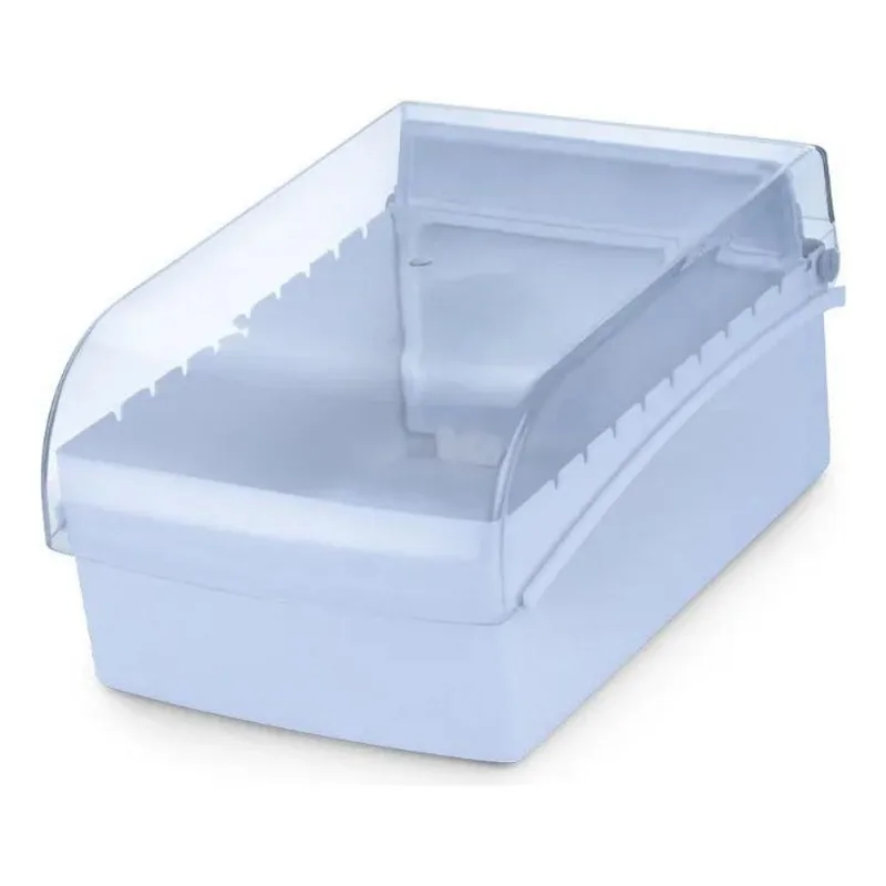 Fichário De Mesa 4x6 Base Plástica Fichas Pautada A-z Cor Br