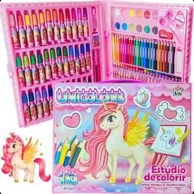 3x Kit Premium Teoliver Escolar Menina Maleta Estúdio Pintur