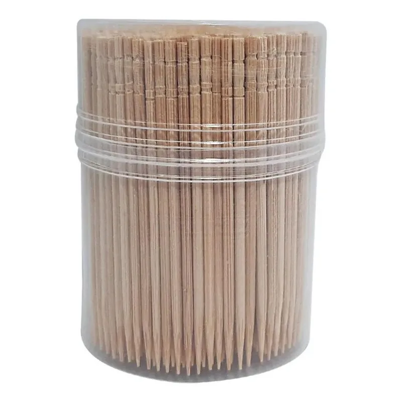 10x Kit Com 500 Palito De Dente Bambú 6.5 Cm Estilo Japonês