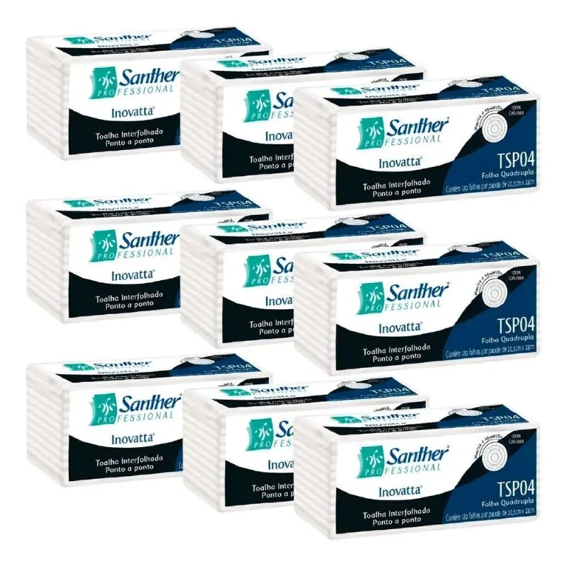 Papel Interfolhado Folha Quadrupla Para Banheiro Com 1080 Fl