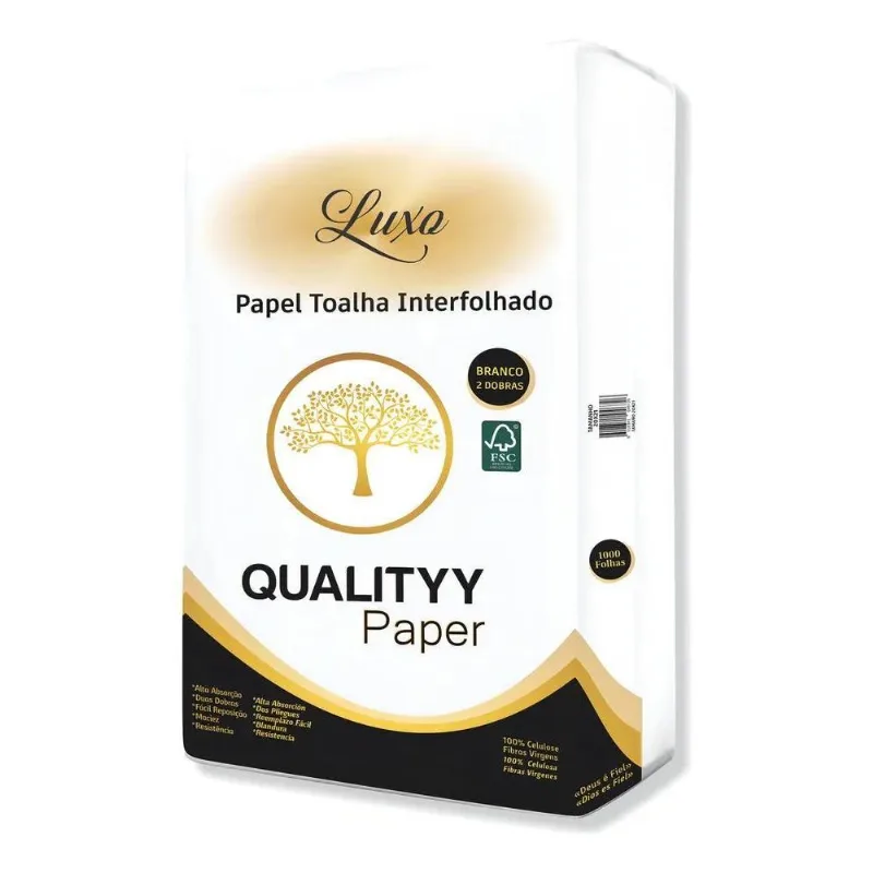 Papel Toalha Interfolha 5000 Folhas - 100% Celulose Virgem