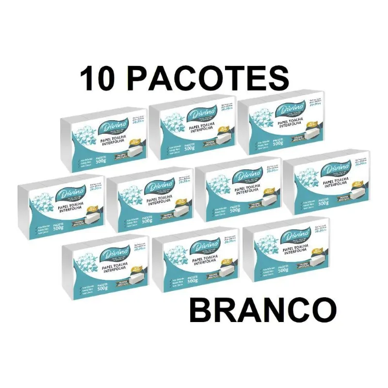 Divino Papel Toalha Branco Interfolhado Para Secar As Mãos B